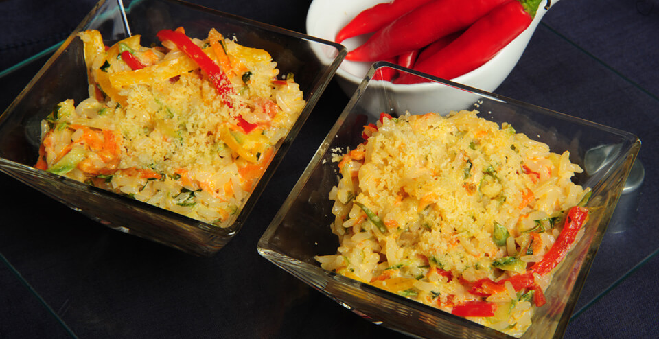 Receita Bolinho de arroz com legumes